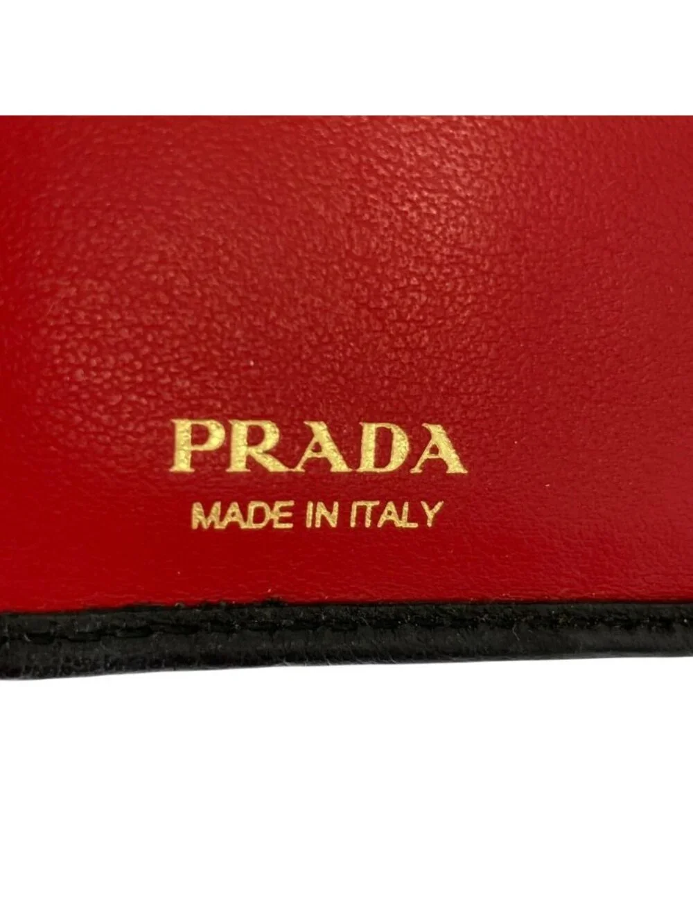 Prada Leather Compact Wallet Bifold Black